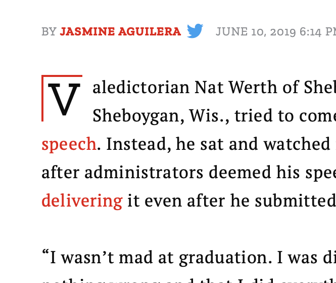 Valedictorian Speeches Keep Getting Censored